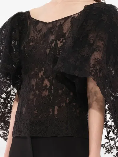 Givenchy Lace Cape T-shirt In Black