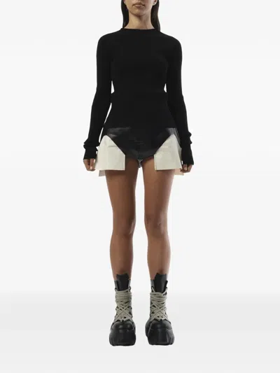 Rick Owens Ribbed-knit Sweater In Black