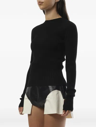 Rick Owens Ribbed-knit Sweater In Black