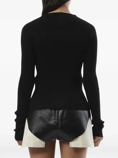 Rick Owens Ribbed-knit Sweater In Black
