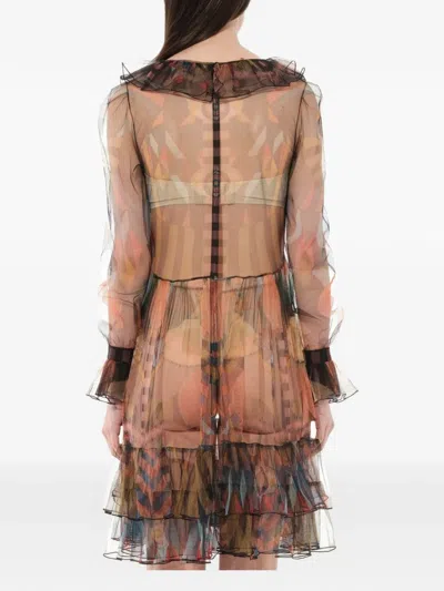 Givenchy Ruffled Sheer Dress In Multi