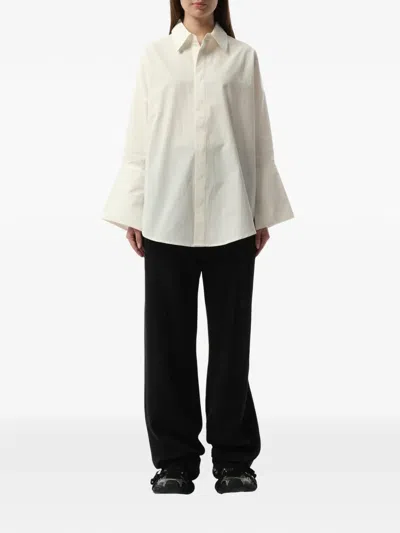 Fax Copy Express Oversized Flared-sleeve Shirt In White