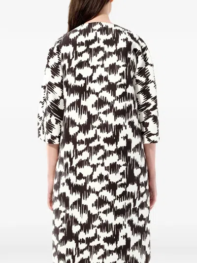 Balenciaga Abstract-pattern Button-up Coat In Black