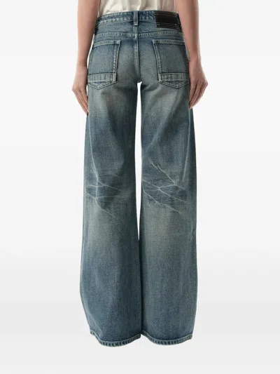 Fax Copy Express 888 Low-rise Oversized Jeans In Blue