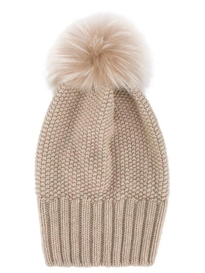 Shop Inverni Single Fur Pom Pom Beanie