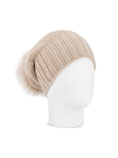 Shop Inverni Single Fur Pom Pom Beanie