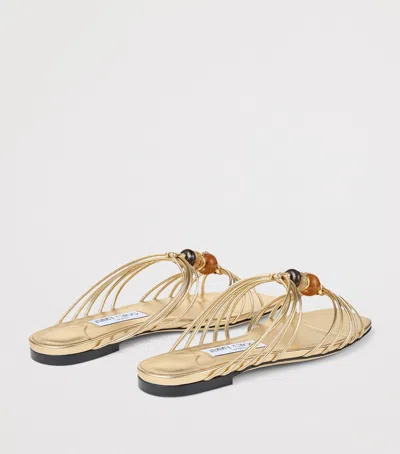 Jimmy Choo Lova Bead-embellished Sandals In Gold