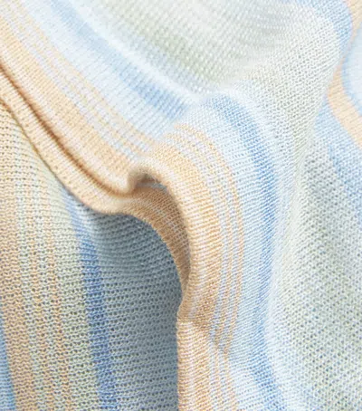 Zimmermann Indra Stripe Bell-sleeve Top In Multi