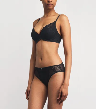 Simone Perele Lace Intrigue Plunge Push-up Bra In Black