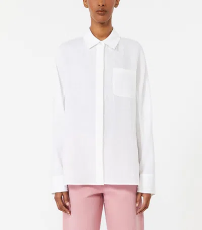 Max Mara Linen Gala Shirt In White