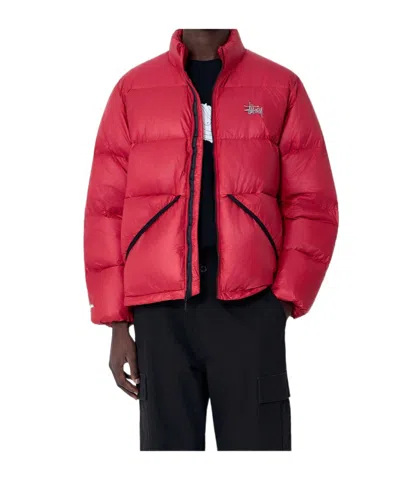 Stussy Micro Ripstop Down Jacket In Red