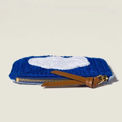 Miu Miu Crochet Cloud Wallet Leather Pull Tab In Pink