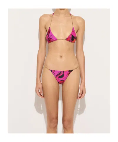 Pucci Orchidee-print Triangle Bikini Top In Pink