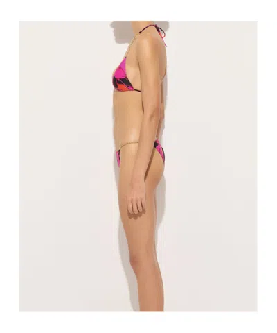Pucci Orchidee-print Triangle Bikini Top In Pink