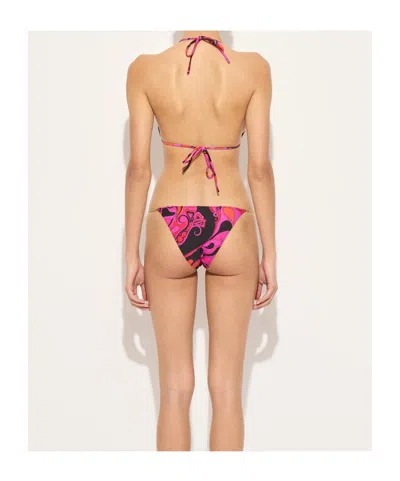 Pucci Orchidee-print Triangle Bikini Top In Pink