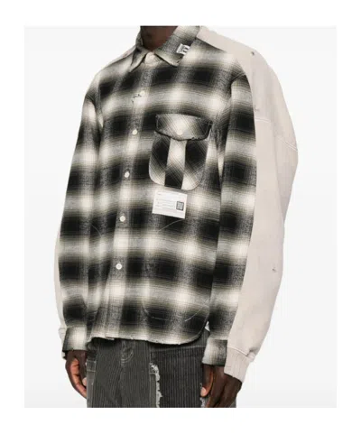 Miharayasuhiro Check-pattern Distressed-effect Shirt In Multi