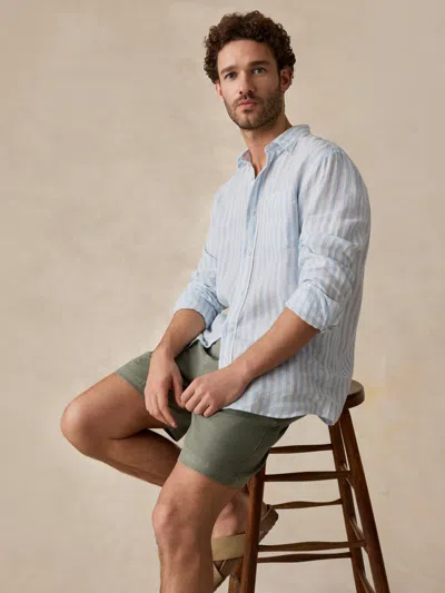 Faherty Sunwashed Linen Shirt In Blue