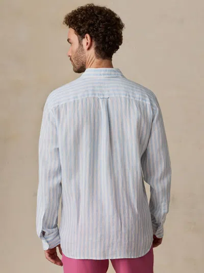 Faherty Sunwashed Linen Shirt In Blue