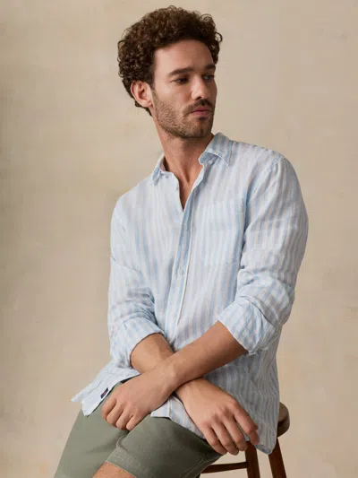 Faherty Sunwashed Linen Shirt In Blue