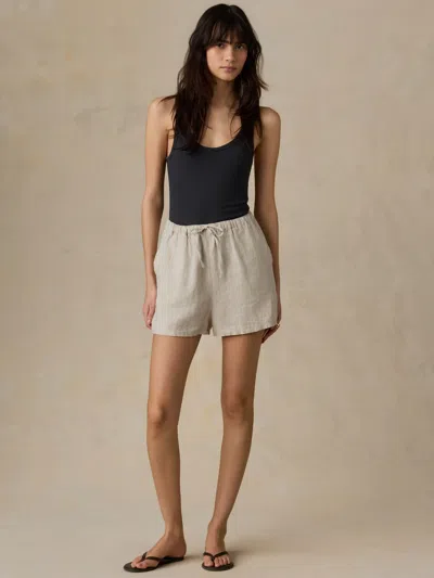 Faherty Laguna Linen Montecito Short In Black