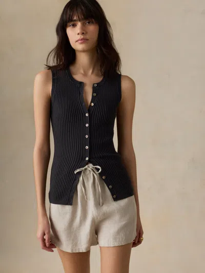 Faherty Laguna Linen Montecito Short In Black