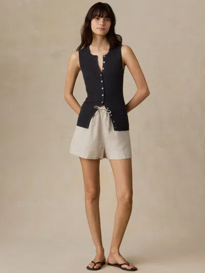 Faherty Laguna Linen Montecito Short In Black