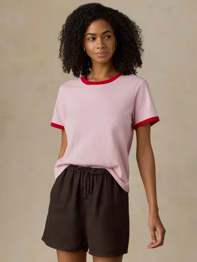 Faherty Sunwashed Regenerative T-shirt In Pink