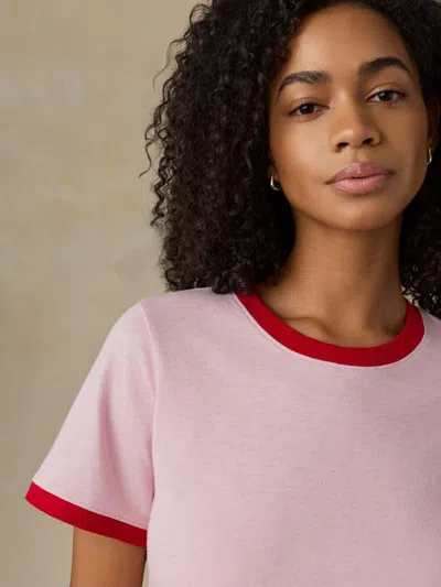 Faherty Sunwashed Regenerative T-shirt In Pink