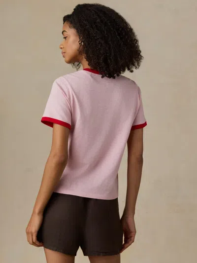 Faherty Sunwashed Regenerative T-shirt In Pink