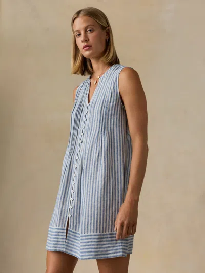 Faherty Devin Dress In Blue