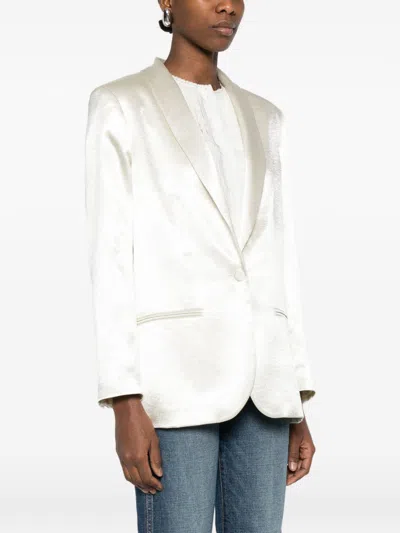 Alysi Single-breasted Blazer Jacket In White