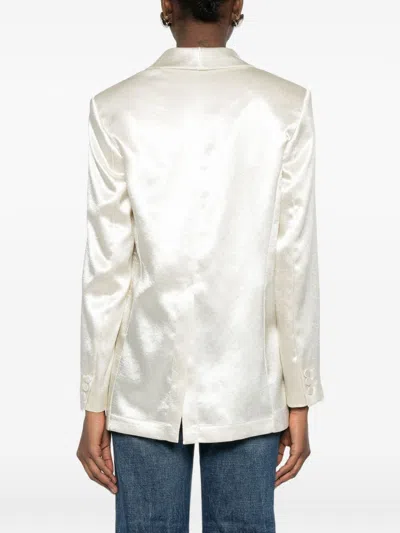 Alysi Single-breasted Blazer Jacket In White
