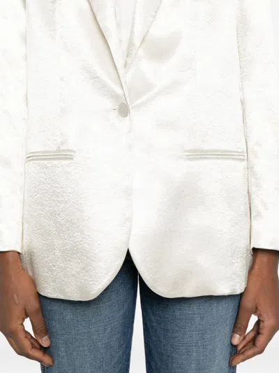Alysi Single-breasted Blazer Jacket In White