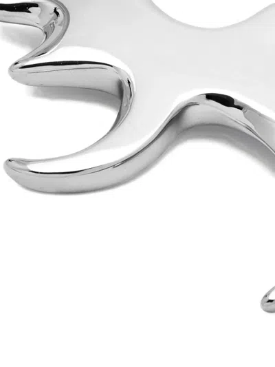 Yoj X Cutout Claw Earring In Silver
