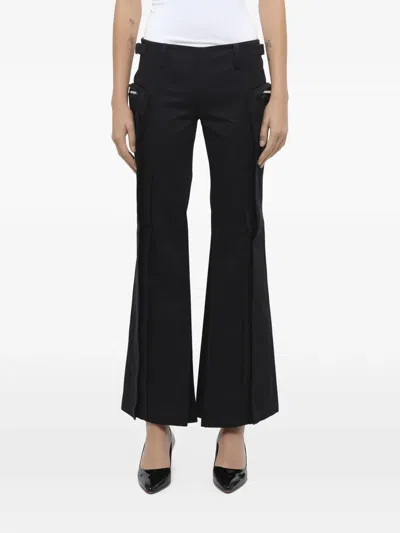 Fax Copy Express Flared Cargo Pants In Black