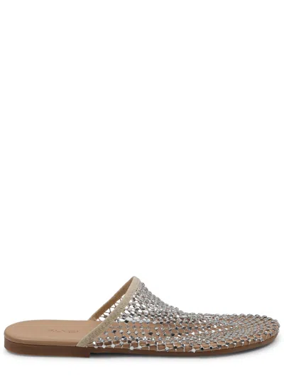 Alysi Mesh Rhinestone Polyester Slip On Mules In Multi