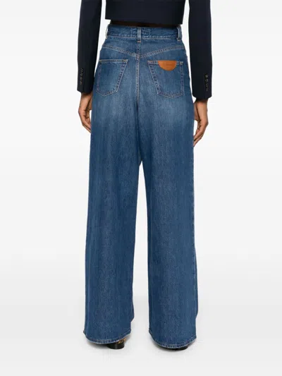 Chloé Wide-leg Denim Jeans With High Waist And Five-pocket Design In Blue