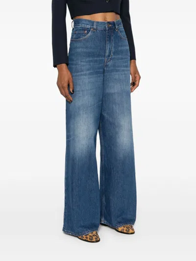Chloé Wide-leg Denim Jeans With High Waist And Five-pocket Design In Blue