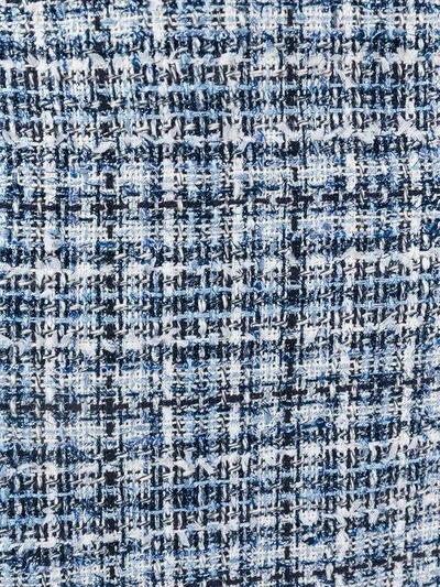 Shop Lanvin Tweed Checked Skirt In Blue