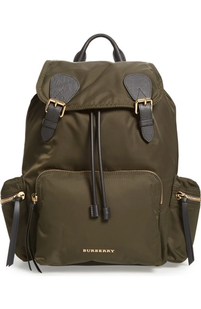 Shop Burberry Prorsum Nylon Backpack In Canvas Green