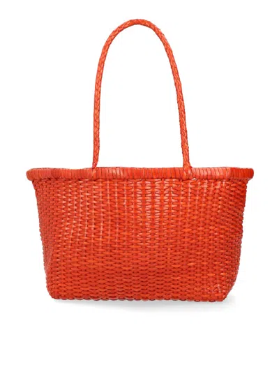 Dragon Diffusion B Weave Small Orange Tote Bag In Red