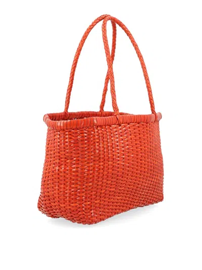 Dragon Diffusion B Weave Small Orange Tote Bag In Red