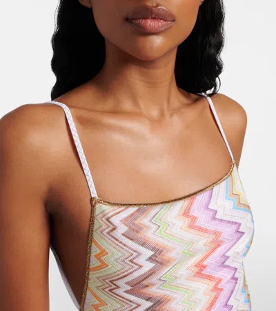 Missoni Zigzag Open-back Swimsuit In Multi