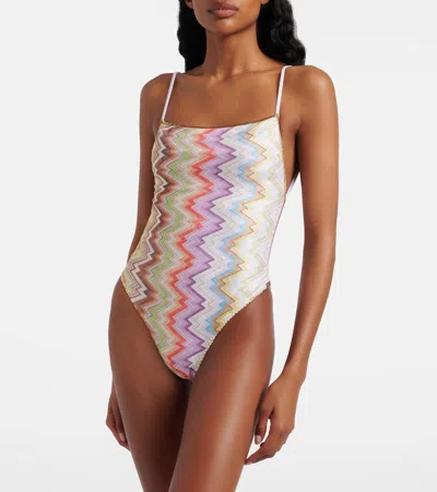 Missoni Zigzag Open-back Swimsuit In Multi