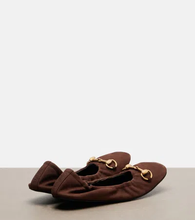 Gucci Light Brown Solid Ballet Flats In Brown