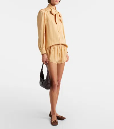 Gucci Light Brown Solid Ballet Flats In Brown