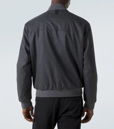 Canali Wool Bomber Jacket In Gray