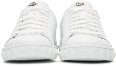 Shop Moncler White Leather Fifi Sneakers