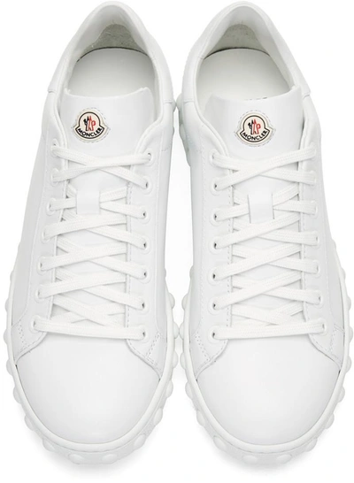 Shop Moncler White Leather Fifi Trainers