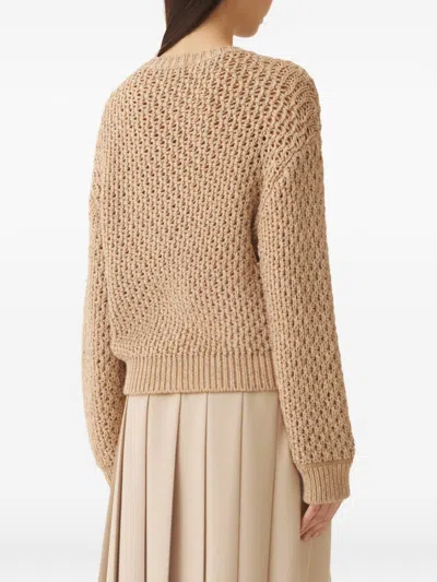 Fabiana Filippi Women Brown Moulin Wool Sweater, Xs Luxury Sweaters & Knitwear For Women Darveys In Neutral